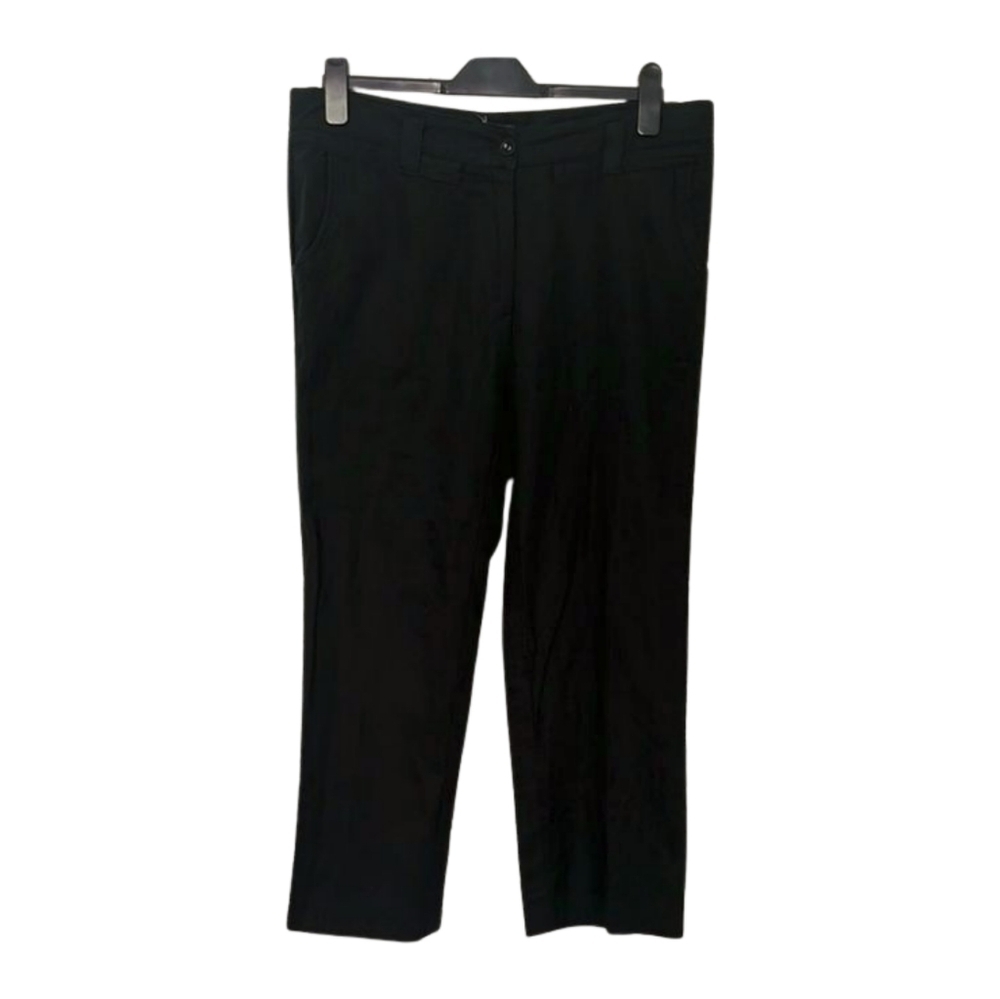 Jessica Black Linen Trouser pants Straight Leg Casual Boho
